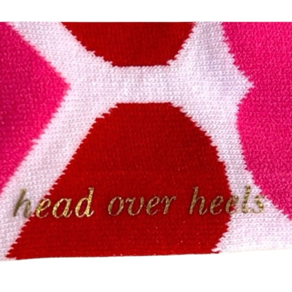2 Pairs Kate Spade Red and Pink Heart Crew Socks - Picture 4 of 8